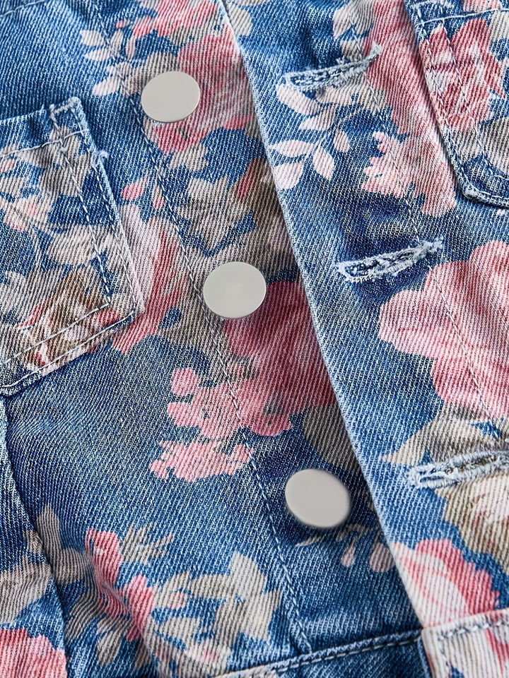 Rosalie | Floral Denim Overalls