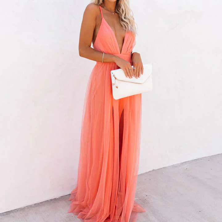 Ginevra | Light Coral Maxi Dress