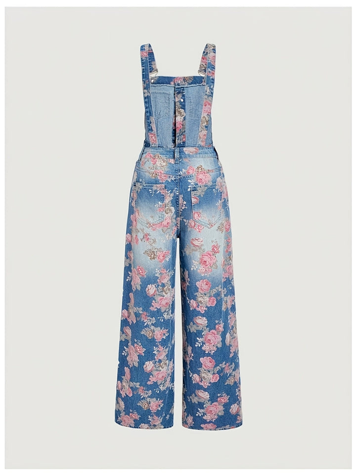 Rosalie | Floral Denim Overalls