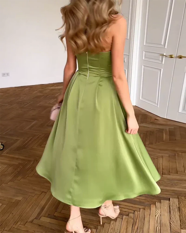 Liora | Chic Strapless Midi Gown