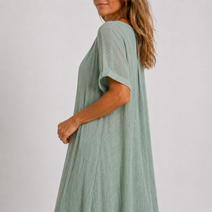 Élodie | Relaxed V-Neck Maxi Dress