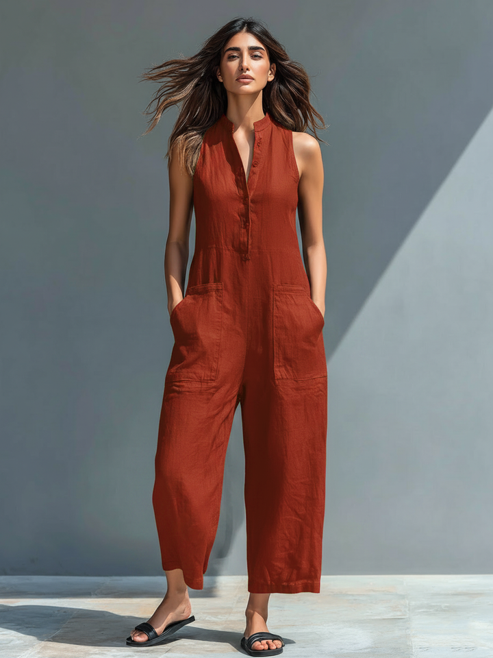 Nora | Sleeveless Linen Jumpsuit