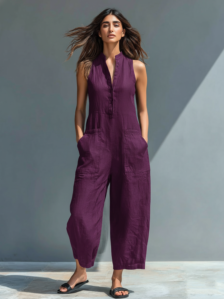 Nora | Sleeveless Linen Jumpsuit