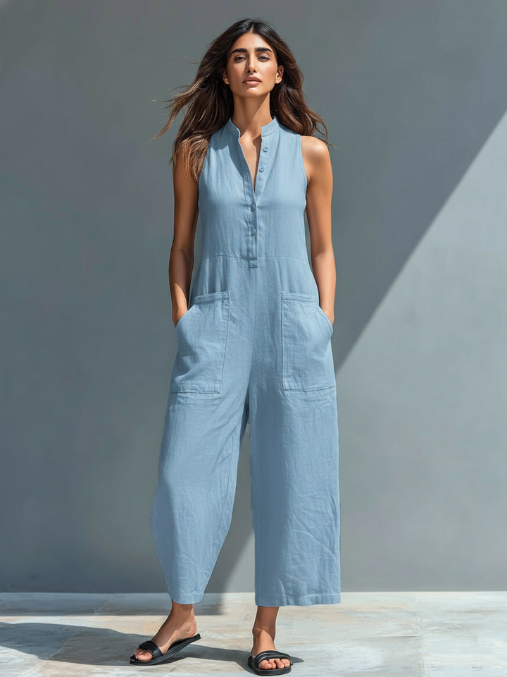 Nora | Sleeveless Linen Jumpsuit
