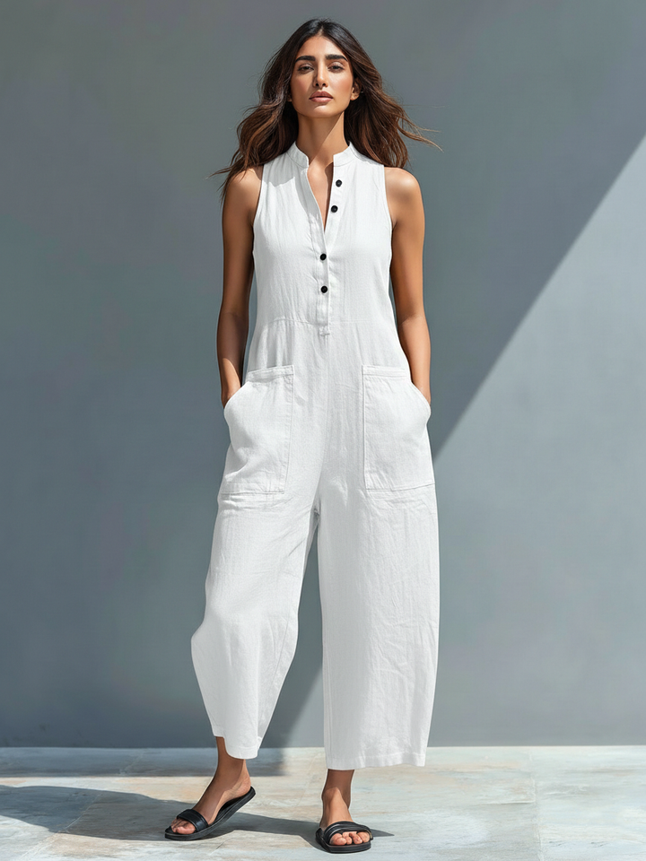 Nora | Sleeveless Linen Jumpsuit