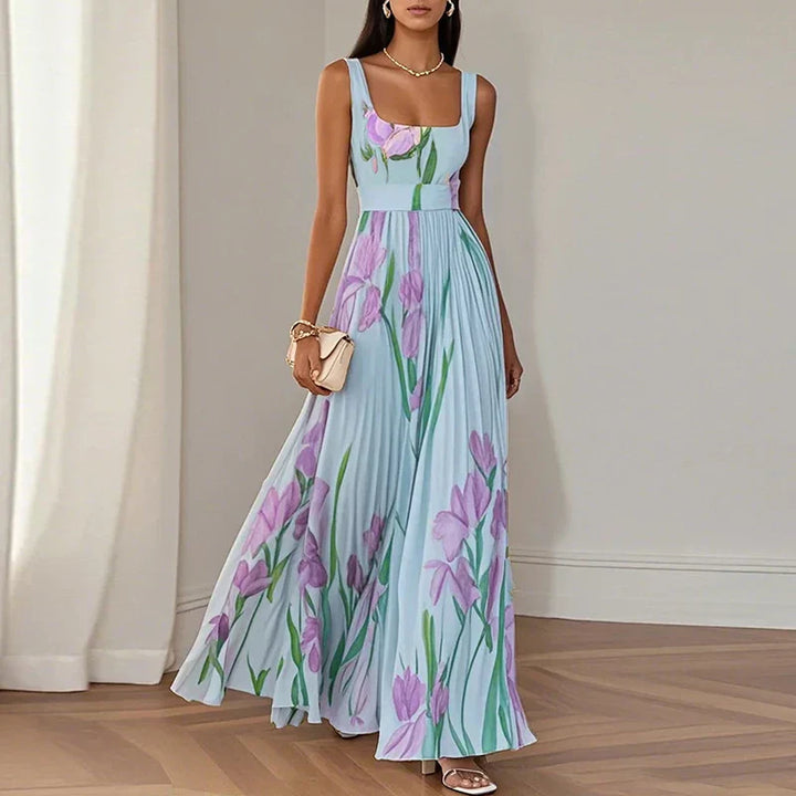 Oriah | A-Line Maxi Dress with Floral Design