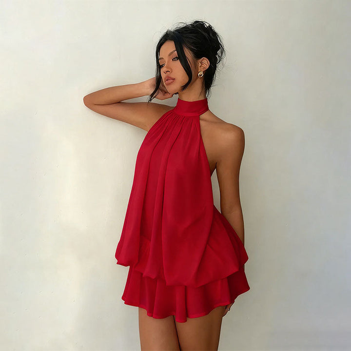 Josée | Flowing Halter Mini Dress