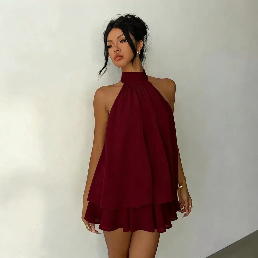 Josée | Flowing Halter Mini Dress