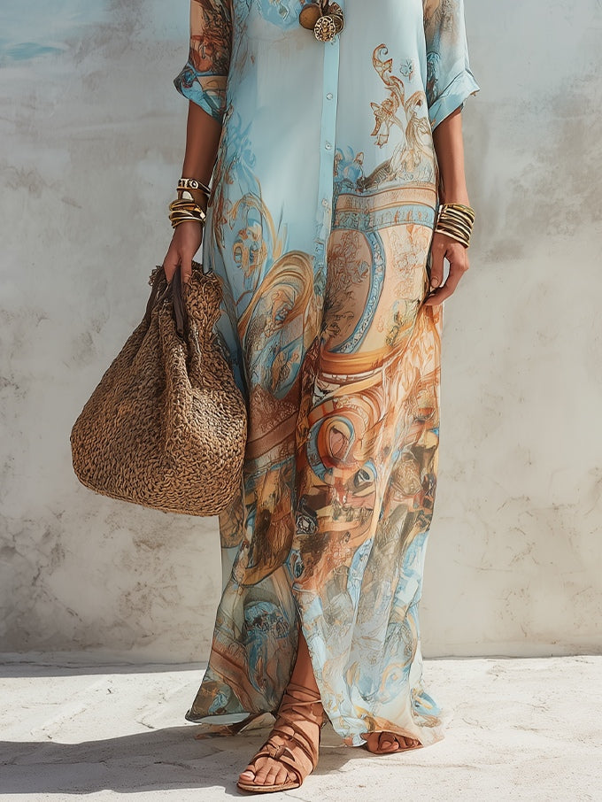 Sylvie | Artistic Printed Maxi Dress