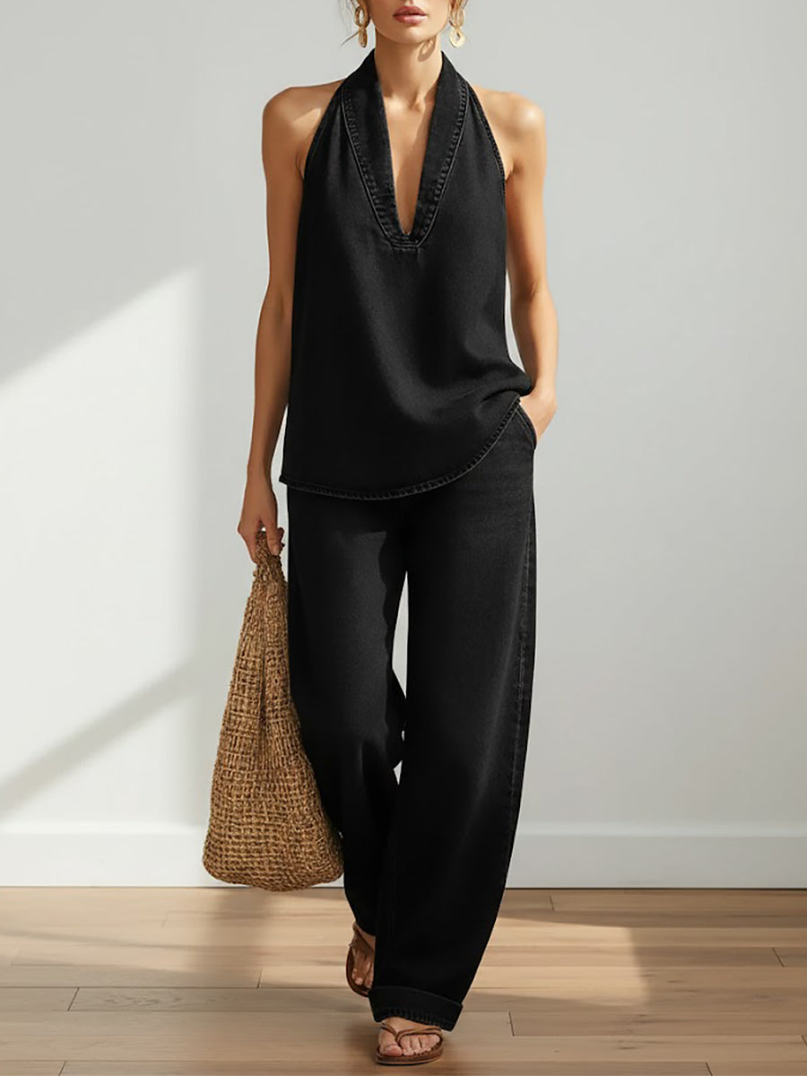 Ava | Denim Two-Piece Set