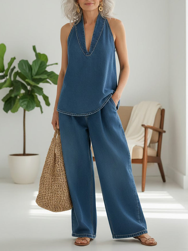 Ava | Denim Two-Piece Set