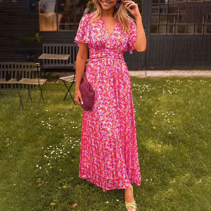 FREYJA™ – Classic V-Neck Dress